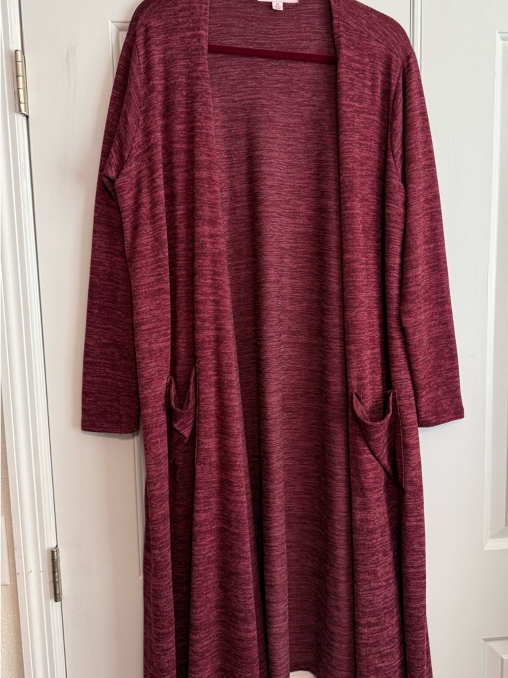 LuLaRoe Burgundy Heather Knit Long Cardigan